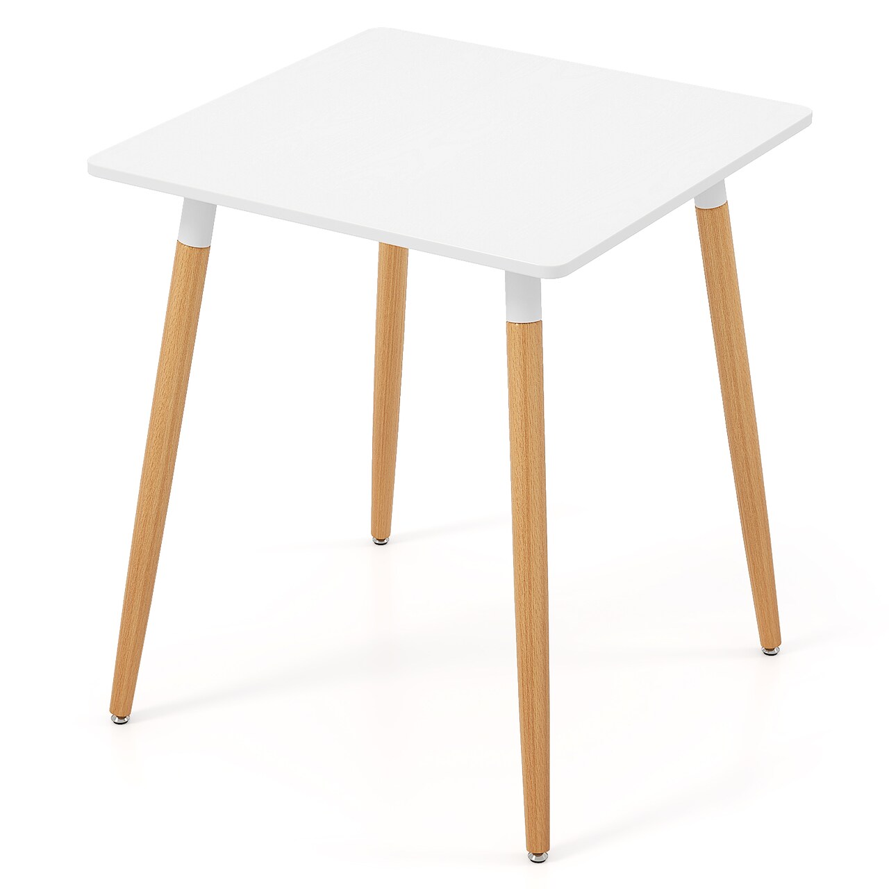 PVC MDF Square Dining Table with Metal Leg, Sturdy and Compact